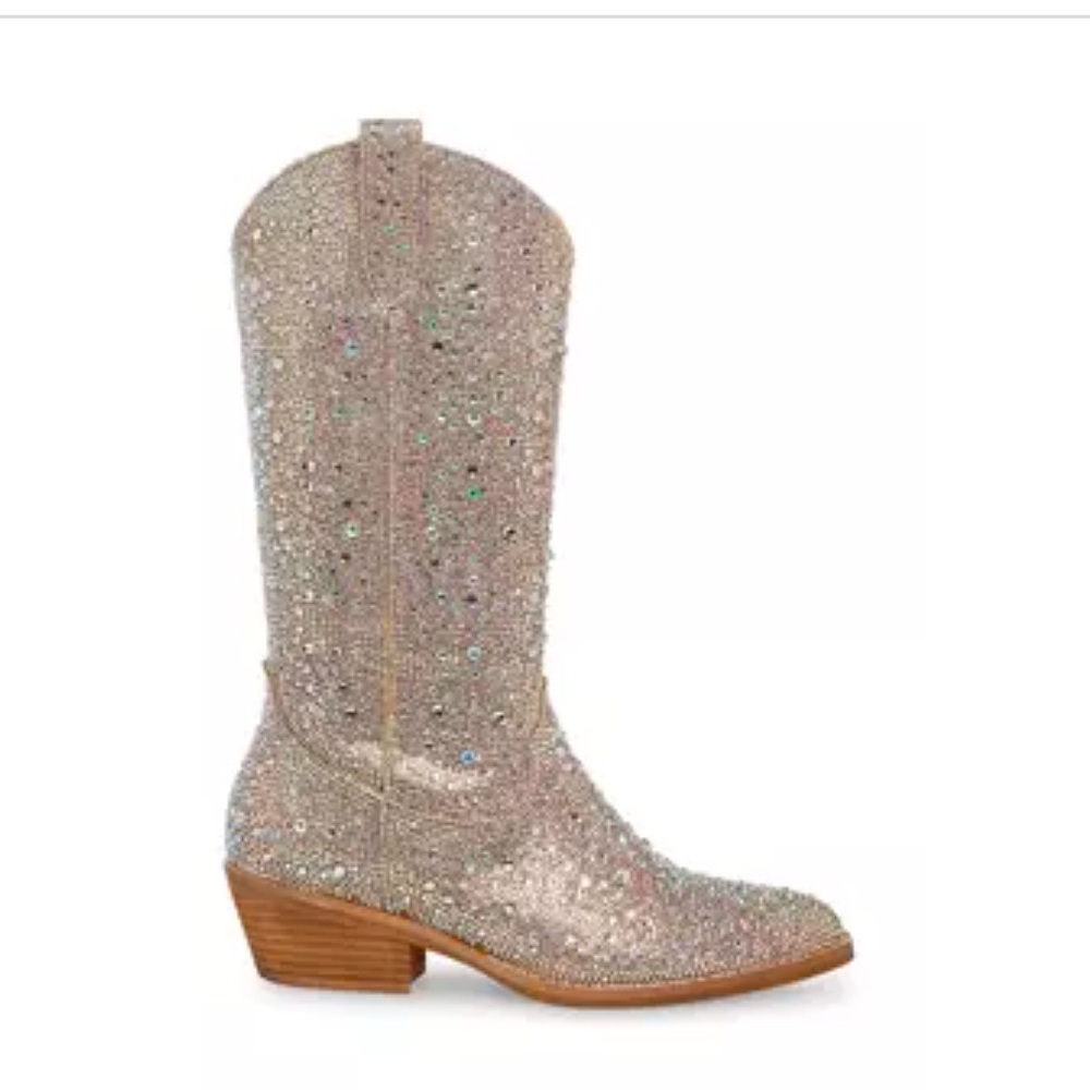 Silver Rhinestone Western Boots - Picture 2 of 2